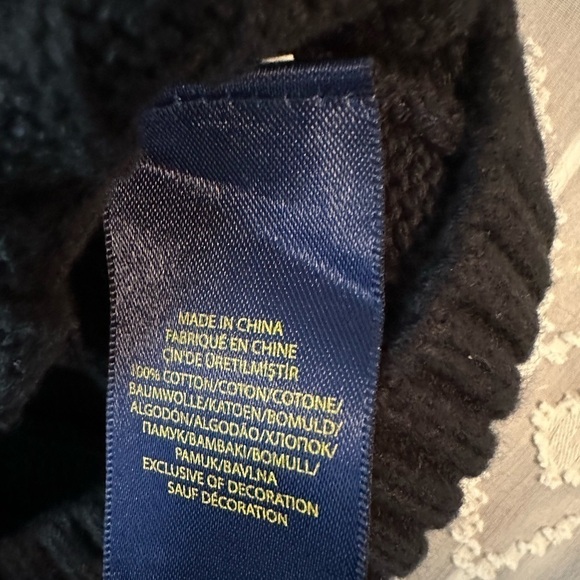 Polo Ralph Lauren Boy’s Cable Knit Sweater Size 8 in Polo Black - Picture 8 of 10